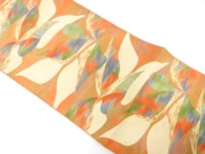 アンティーク　草葉模様織り出し名古屋帯（着用可）